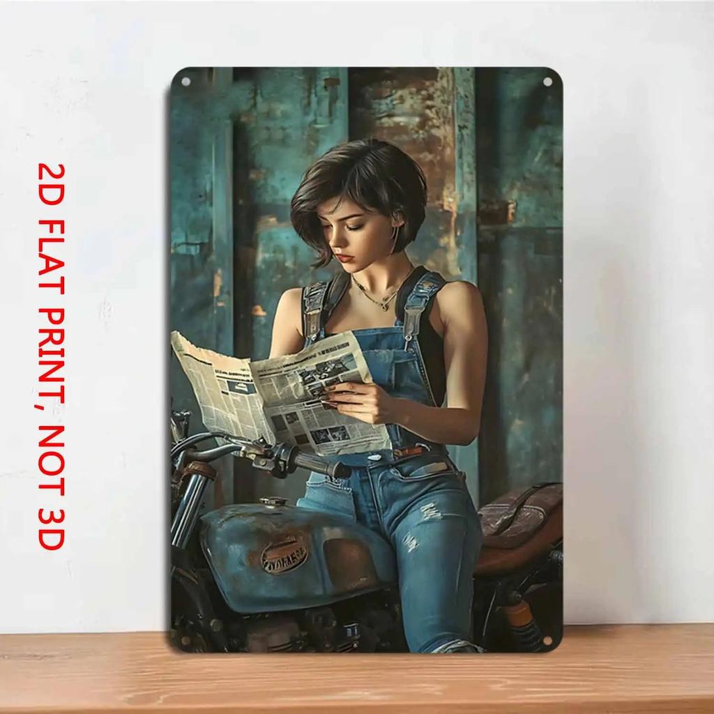 Retro Metal Tin Sign Car Engines & Characters Decor for Garage Man Cave 20x30 Cm