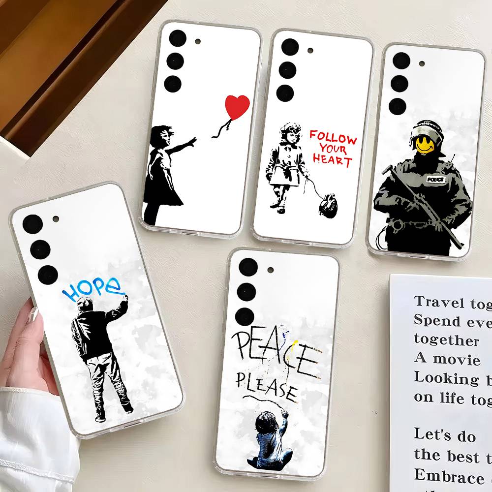 Graffiti Artist B-Banksy-S Phone Case Ultra Clear Phone Case For Samsung Galaxy A52 A12 A51 S21 Edge S22 S23 S24 S20LITE Plus