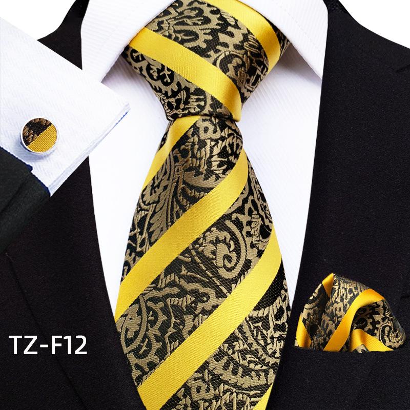 2025 Paisley Floral Men's Tie, Pocket Square & Cufflinks Set