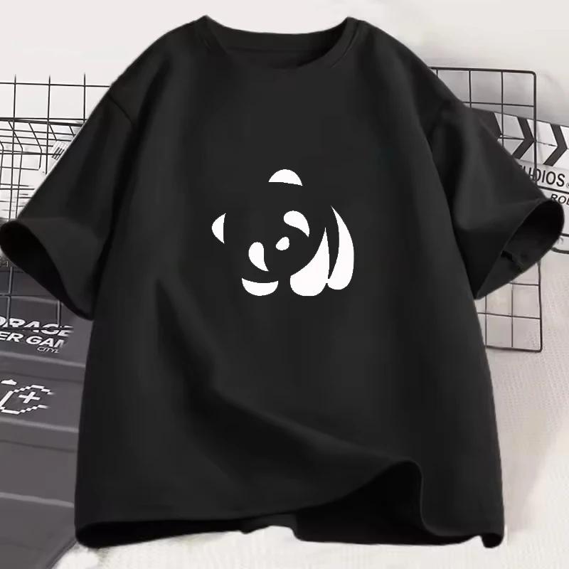Camiseta Estampada Panda De Dibujos Animados Para Mujeres Camiseta Casual Hip Hop Harajuku Camiseta Relajada