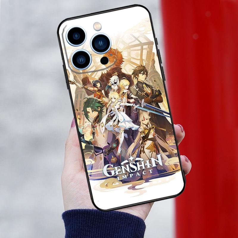 Anime Game Genshin Impact Phone Case For iPhone 15 16 Pro Max 12 13 Mini 11 14 Pro Max XR 16 15 Plus 16e Back Cover