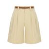 TVIEW Belted Pintuck 5-Length Cotton Pants_V5B-Cpt027