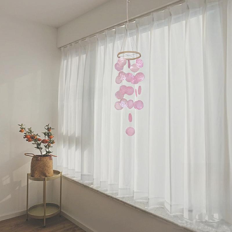 Dzwonki wietrzne w stylu INS z naturalnej muszli – dekoracja pokoju dziecięcego i sypialni, mała zawieszka, rekwizyt do fotografii, prezent urodzinowy.