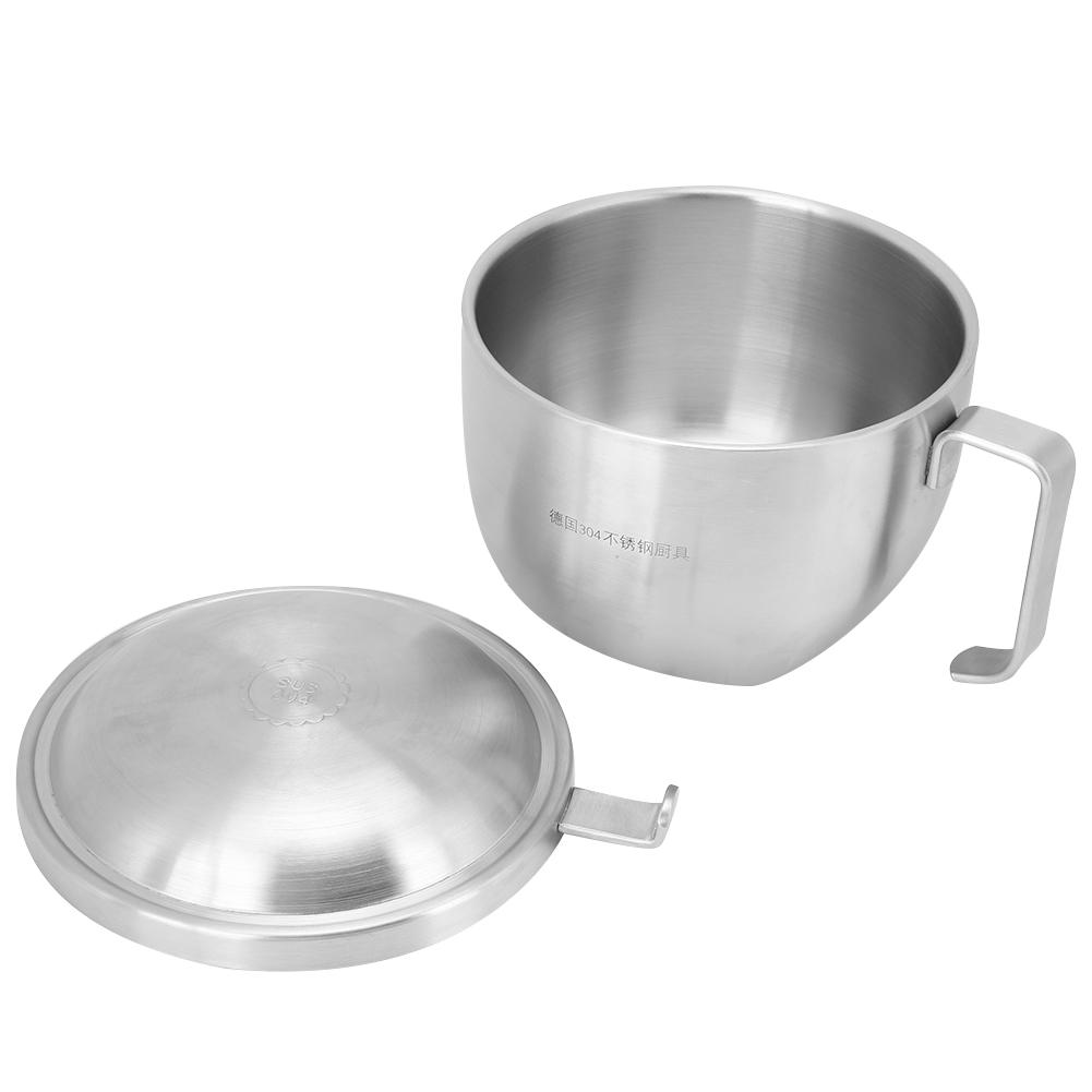 Stainless Steel Instant Noodles Soup Bowl Food Container with Lid Handle for Home Dormitory Use