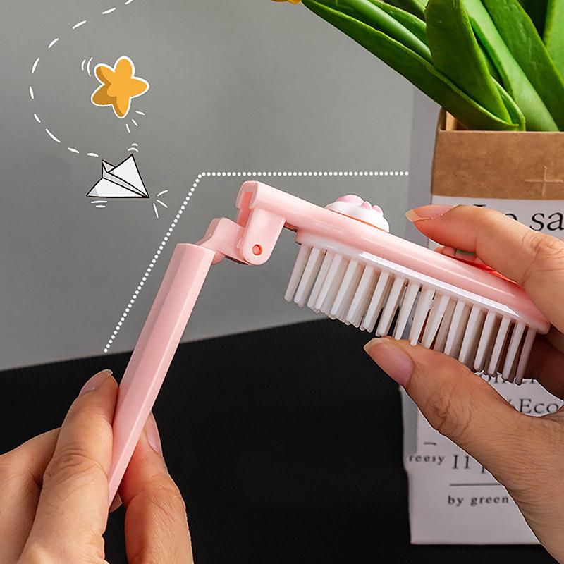 Foldable Hair Comb Portable Detangling Soft Hair Brush Anti Static Head Scalp Massage Travel Pocket Comb Hair Styling Barber