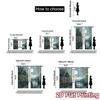 2pcs   2D FLAT PRINTING Curtains (Without Rod) Moonlit Haven Modern Pattern Curtains Versatile Polyester Curtains Festive for