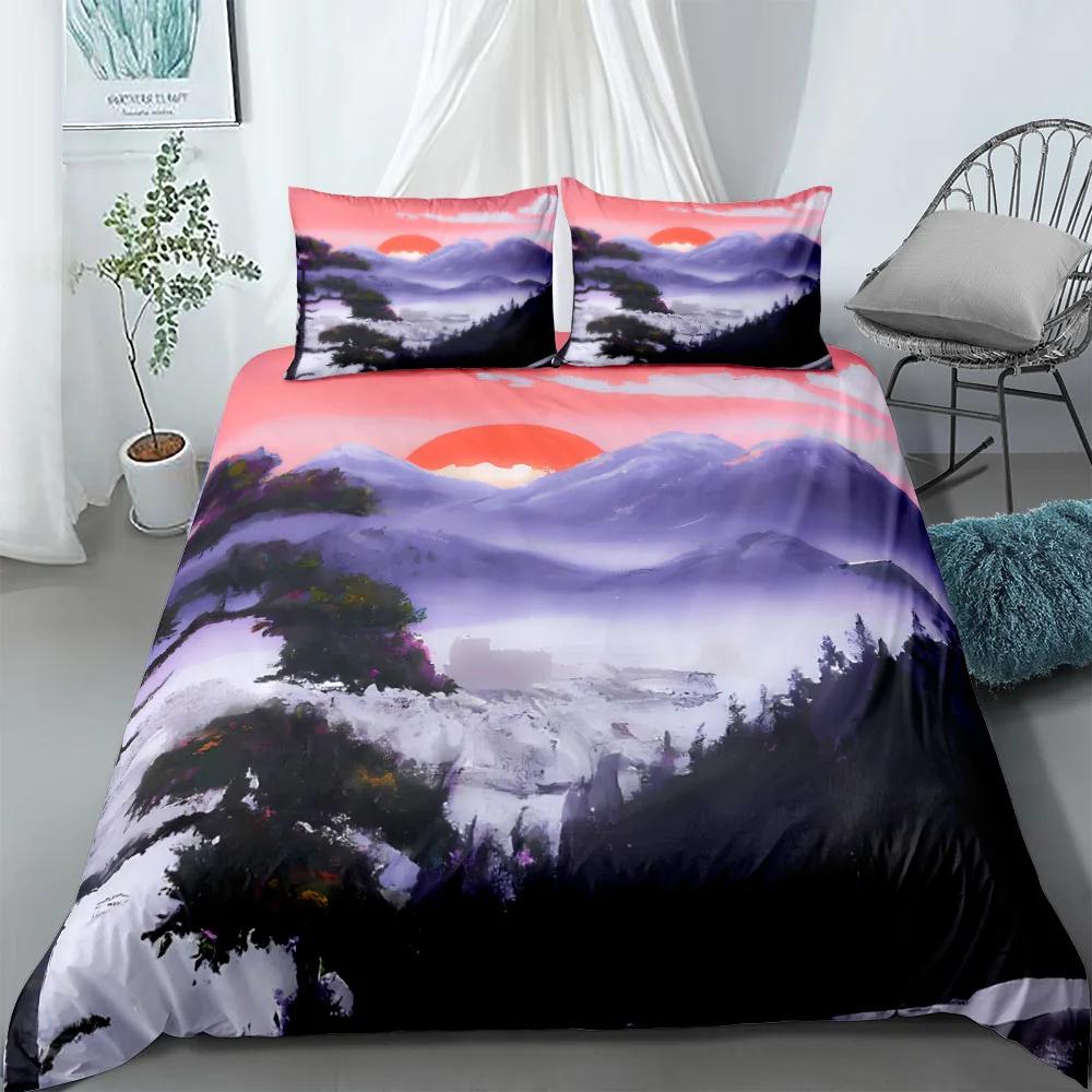 

Ukiyo Tree Duvet Cover Set Uk Single Double Queen Us Twin Full King Size Bed Linen Set EU Twin(135x200cm)