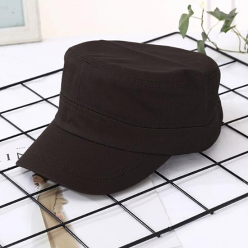 Unisex Basic Plain Color Cap Square Cotton Hat gray