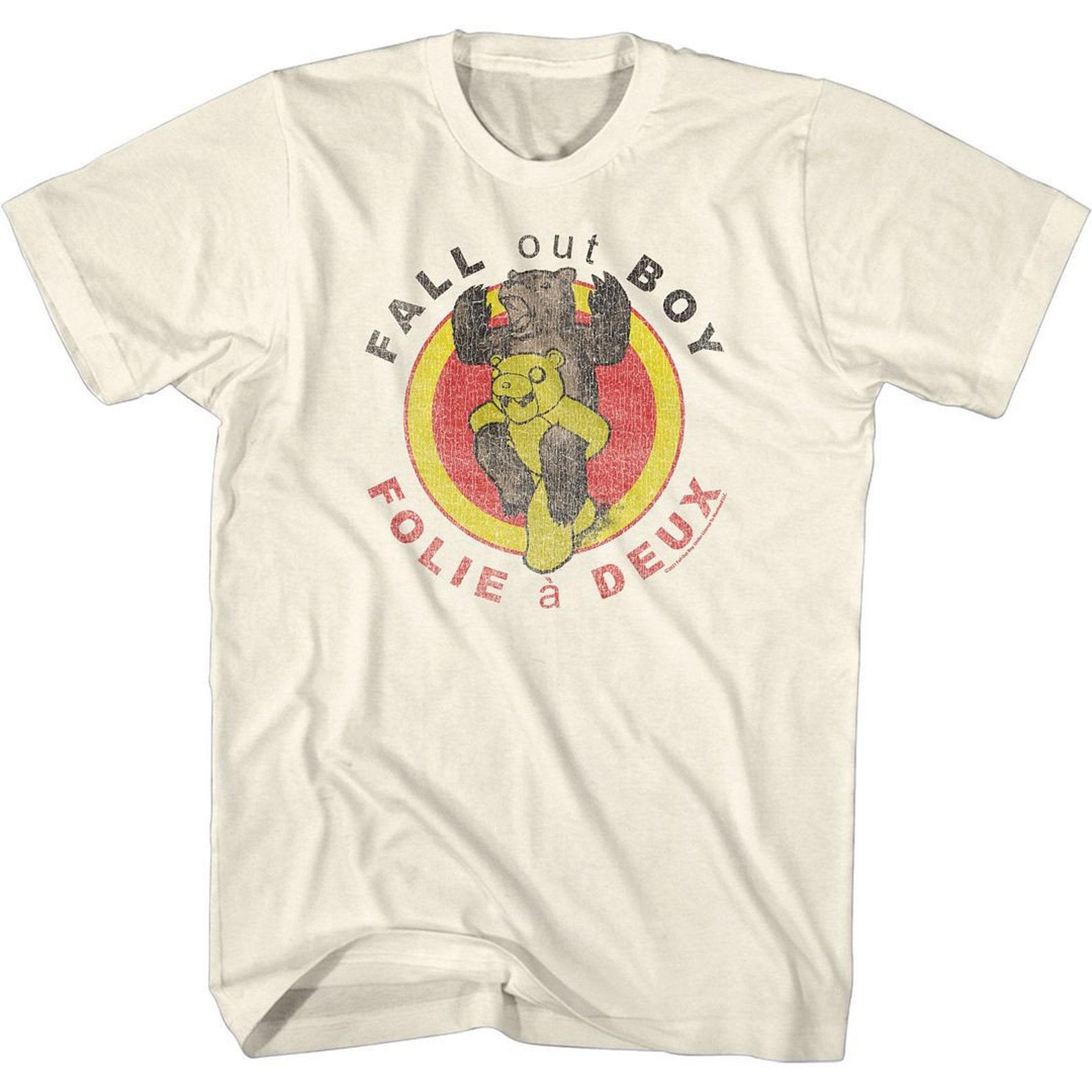 Fall Out Boy Folie A Deux Natural Adult T-Shirt M