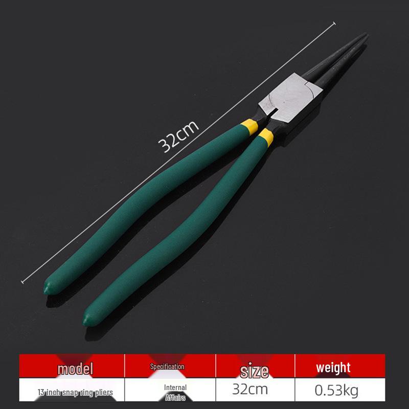 7-inch Snap Ring Pliers with Two-way Straight and Bent Jaws for Internal/External Use - Multi-function Expansion Shaft Holding Tool.