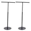 T Shape Storage Rack Adjustable Height Black Iron Handbag Display Stand with Weighted Base