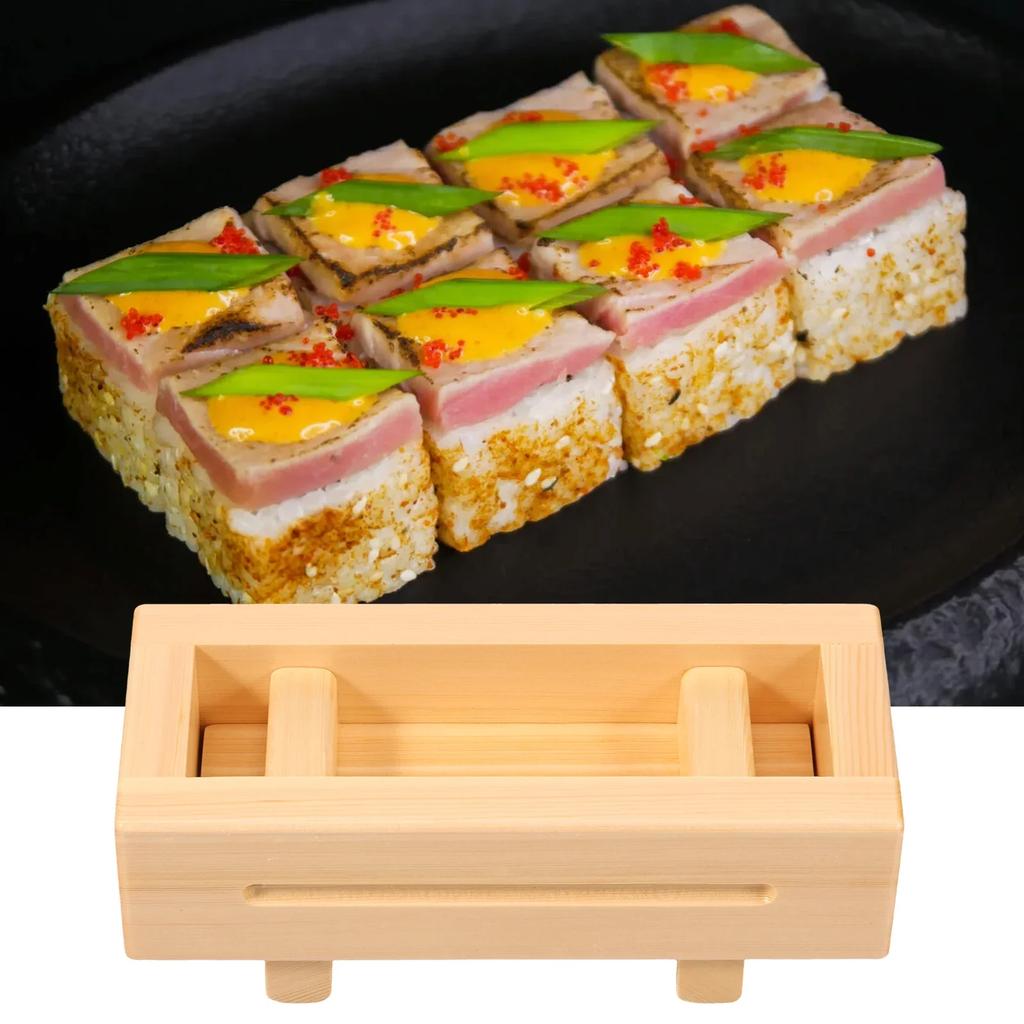 2025 Hot Sushi Press Mold Wooden Rectangular Nigiri Rice Box Sushi Rice Roll Maker Kitchen Gadget Home Restaurant Kichen Tool