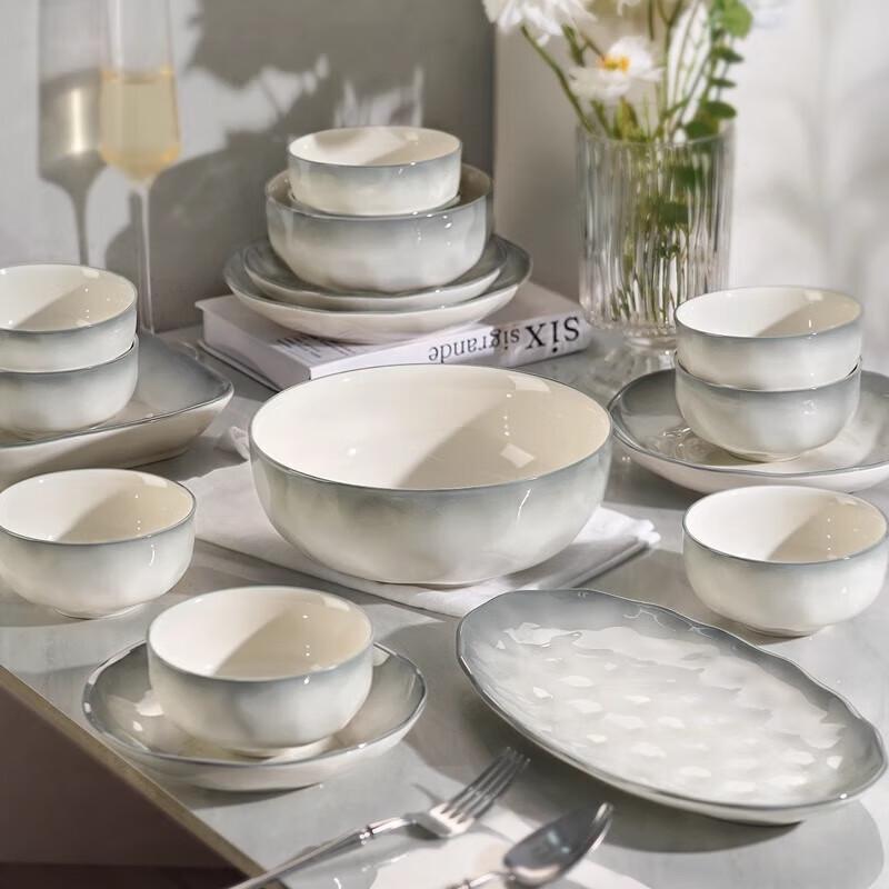 Gonghe Jingpin  Misty Rain Ballad  24-Piece Ceramic Dinnerware Set