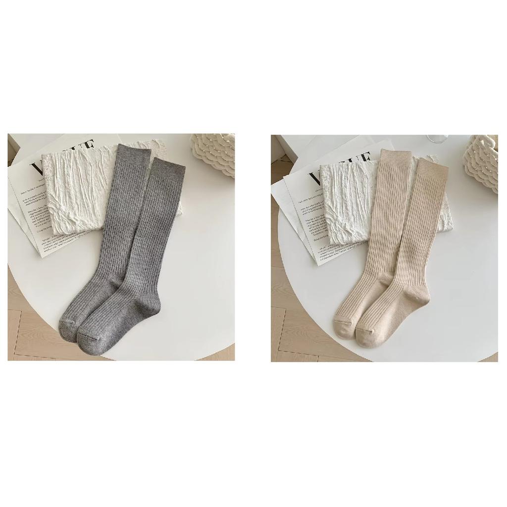 Retro Damenstrümpfe Neue Mode Herbst Lässig Einfarbig Japanischer Stil Warme Socken für Frau Weiche Winter Kniestrümpfe Lang
