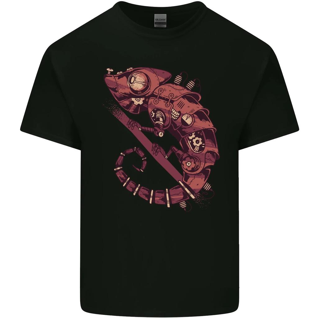 Steampunk Chameleon Iguana Reptile Lizard Kids T-Shirt Childrens