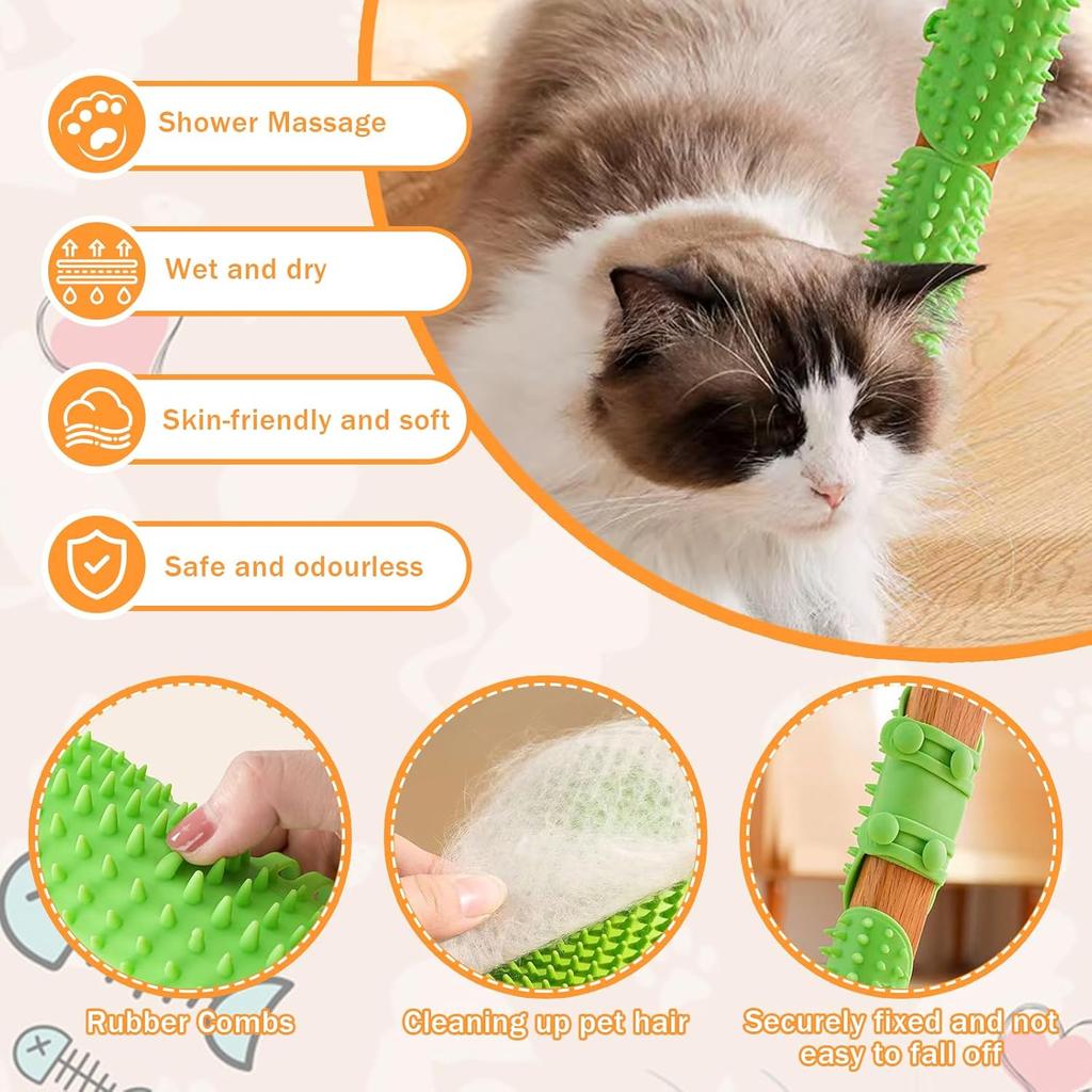 3 Pack Cat Self Groomer for Indoor Cats, Cat Self Groomer Corner Scratcher, Face Scratchers for Climbing Frames Table Legs