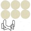 6Pcs Heat-resistant Woven Round  Coaster Set with Holder Tableware Mat Cup Coaster  Household