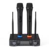 12V 0-280mV 2 Channel New UHF Professional Dual Wireless Microphone System Kits Cordless Handheld Mic Long Range for Karaoke Speech