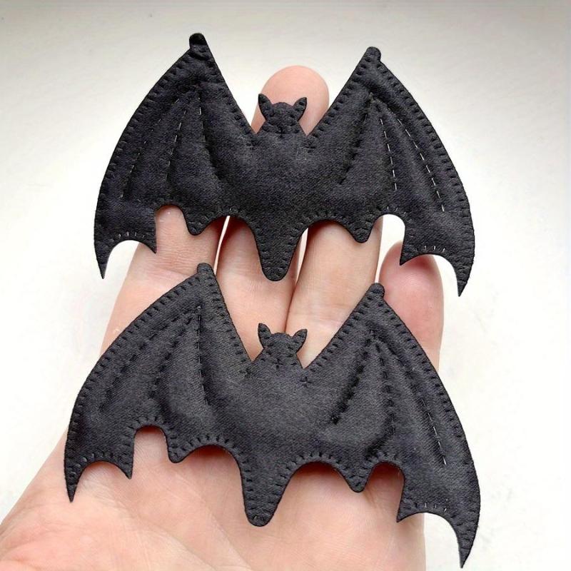 10 Stück schwarze Fledermaus/Spinnen-Scrapbook-Stücke, geeignet für Kleidung, Halloween-DIY-Dekorationen