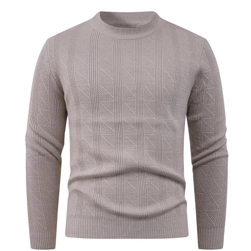 Korean Autumn and Winter Warm Bottoming Shirt Men's Sweater Solid Color Casual Round Neck Top