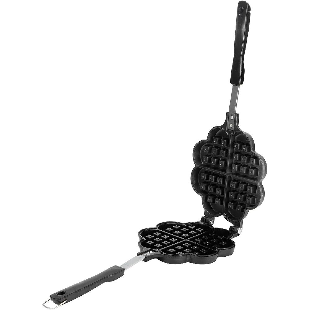 Plaque de cuisson en fer à gaufres, Double face, revêtement antiadhésif, de haute qualité, facile à utiliser, Compatible avec les cuisinières à gaz