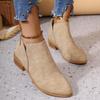 Europejskie i amerykańskie duże rozmiary krótkie rurki gruby obcas buty Martin damskie jesienno-zimowe szpiczaste tylny zamek frędzle cienkie gołe botki