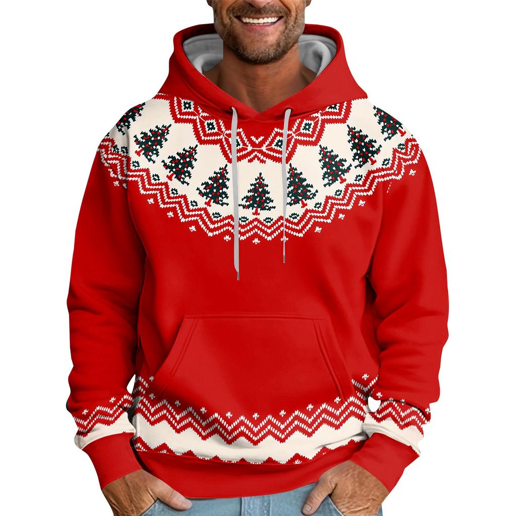 Christmas Print Loose Men's Hoodie