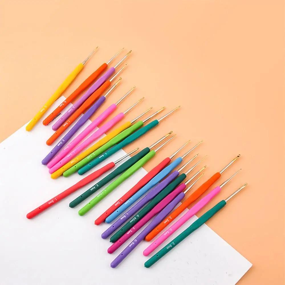 New Rubber Handle Knitting Needles Long Multisize Crocheting Needles Weaving Tool DIY Sewing Accessories