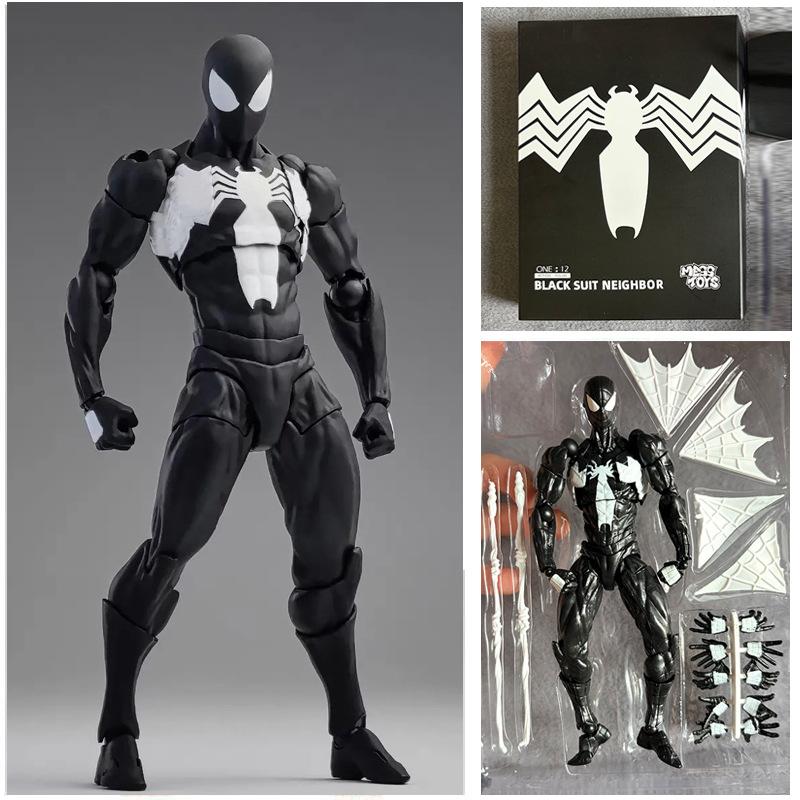 New Hot Black Neighbor Symbiosis Spider Man Handheld Venom Suit Joint Mobile Model Doll Toy