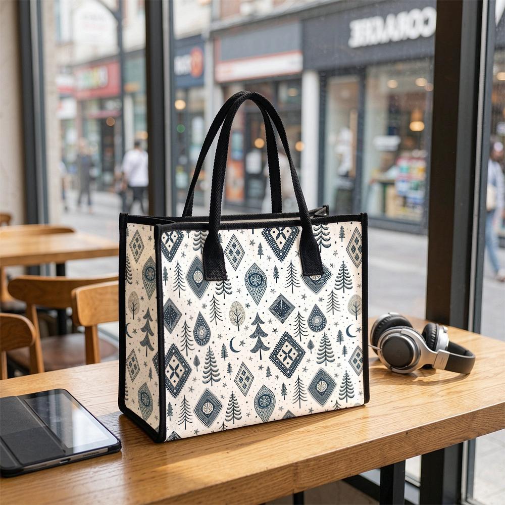 Bohemian Forest Pattern Tote Bag Casual Large Capacity Daily Shoulder Handbag