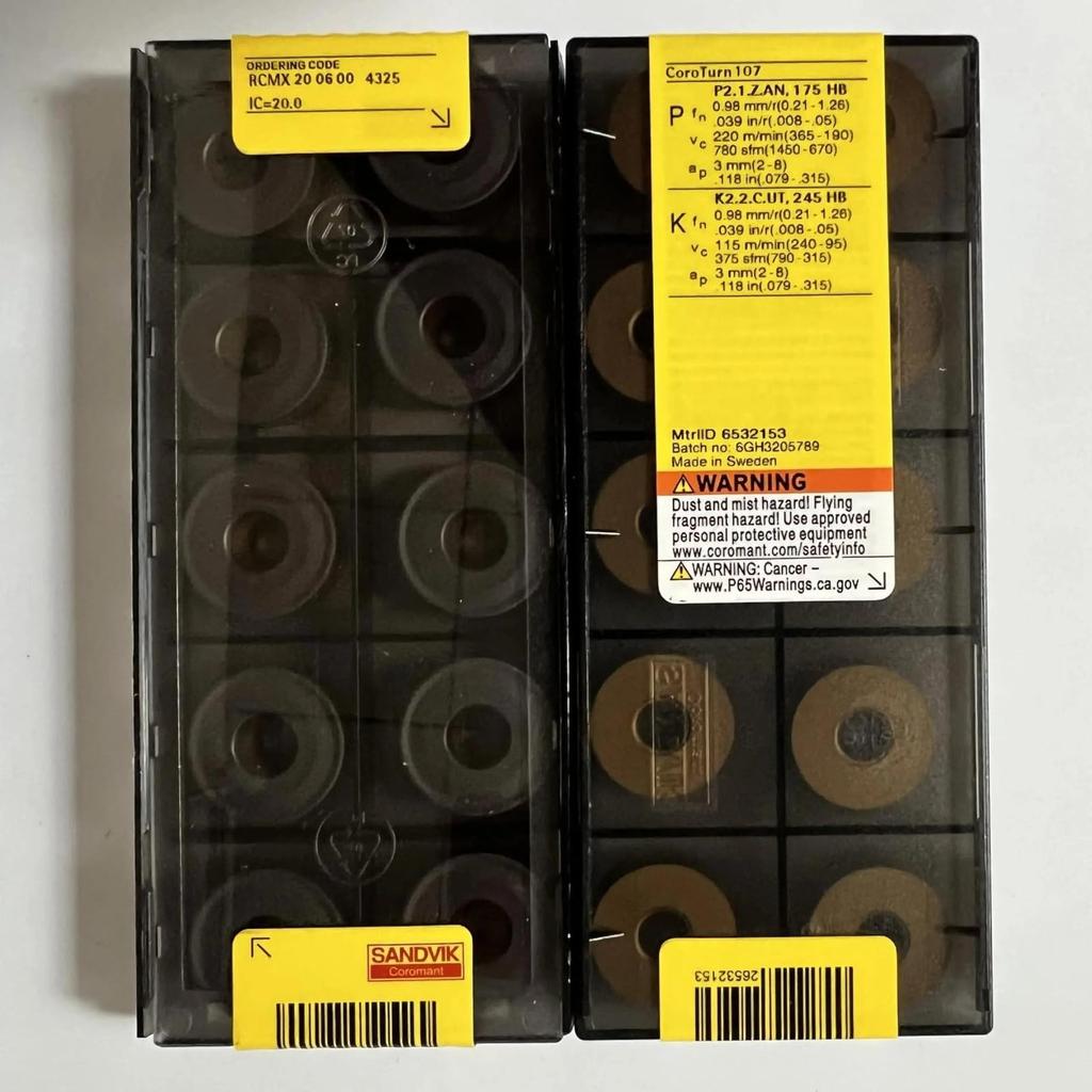 Original Sandvik / RCMX200600 4325  / CNC Lathe Carbide Blade 10 PCS
