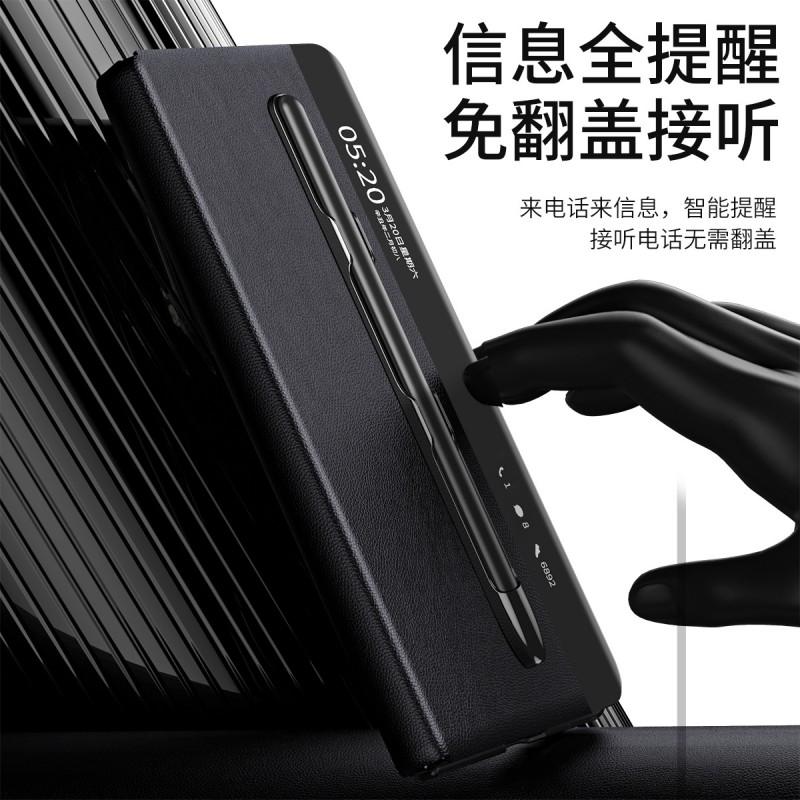 Mate X3 Flip Case With Side Window Pen Slot Shockproof Protection Stand Function PC Leather Cover