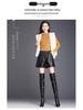 2026 New Women's PU Leather Wide-Leg Shorts, Elastic Waist & Slimming Base Layer, Plus Size Bootcut Pants for Spring/Autumn.