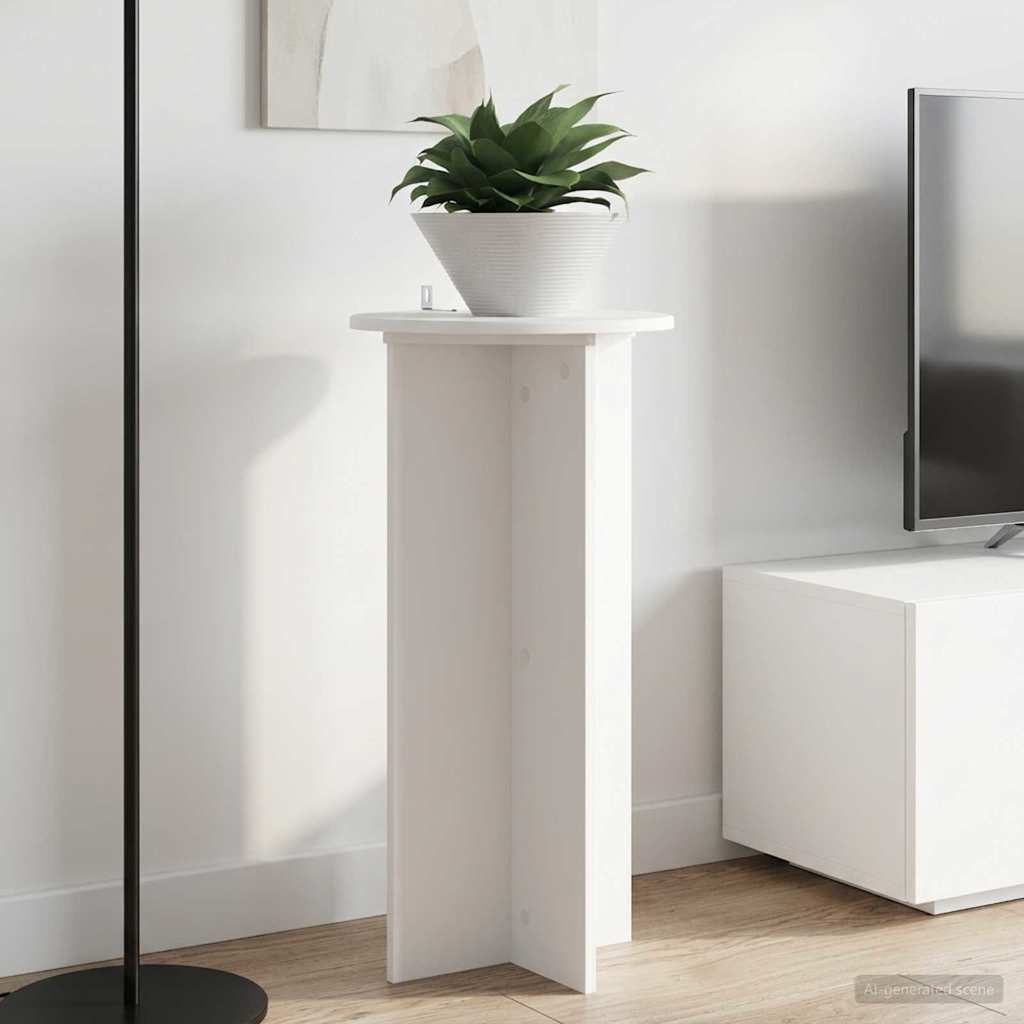 Plant Stand 2 Pcs White Ø40 X 80 Cm Engineered Wood