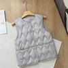 Crew neck down vest women's short new light and thin inner liner fashionable foreign white duck down vest winter