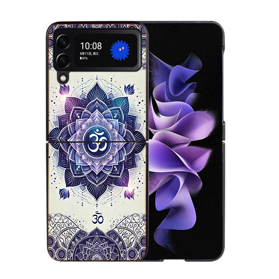 Om Symbol Meditation and Creativity Phone Case For Samsung Z Flip 7 6 5G Galaxy Z Flip4 Z Flip5 Z Flip3 Coque Black Hard PC Shel