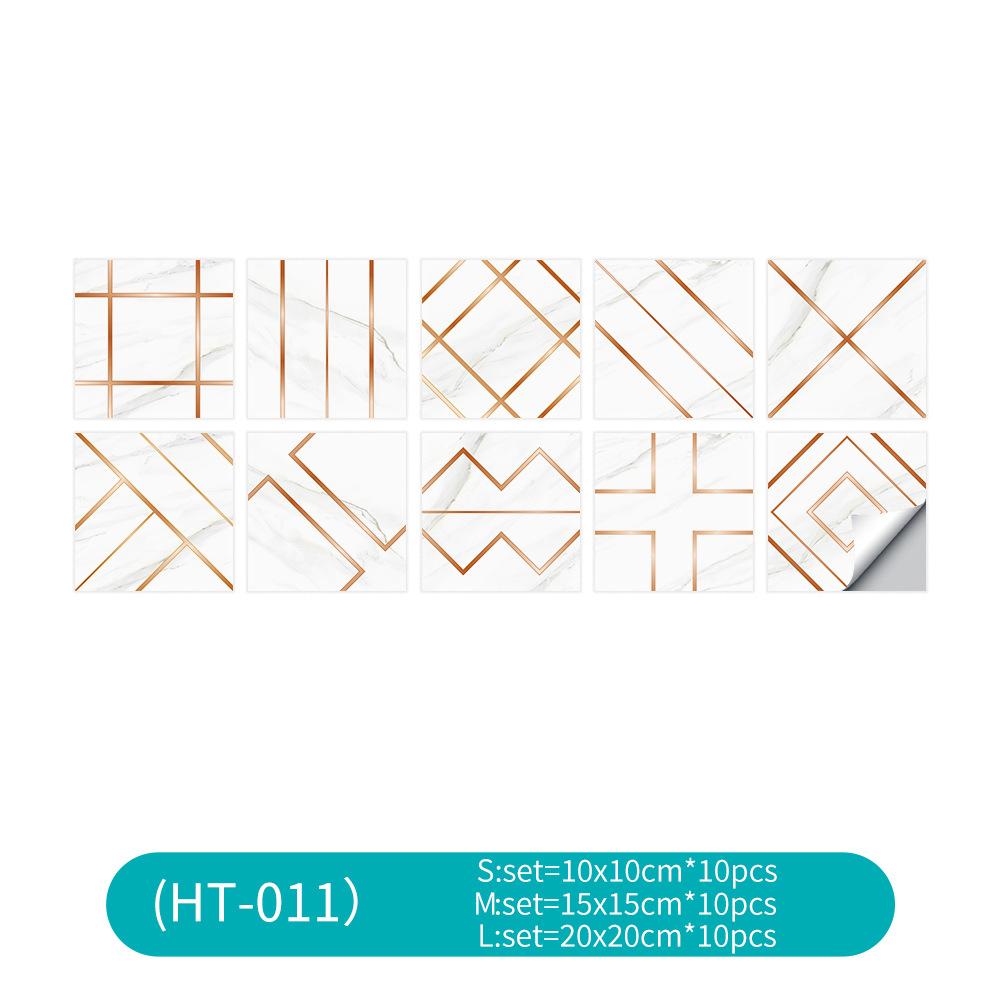 

Light Luxury Tile Sticker Rental House Renovation Diy Self-Adhesive Pvc Wallpaper Kitchen Wall Waterproof And Oil-Proof Wall Sticker Self-Adhesive S = 10 * 10 (Set of 10 pieces)