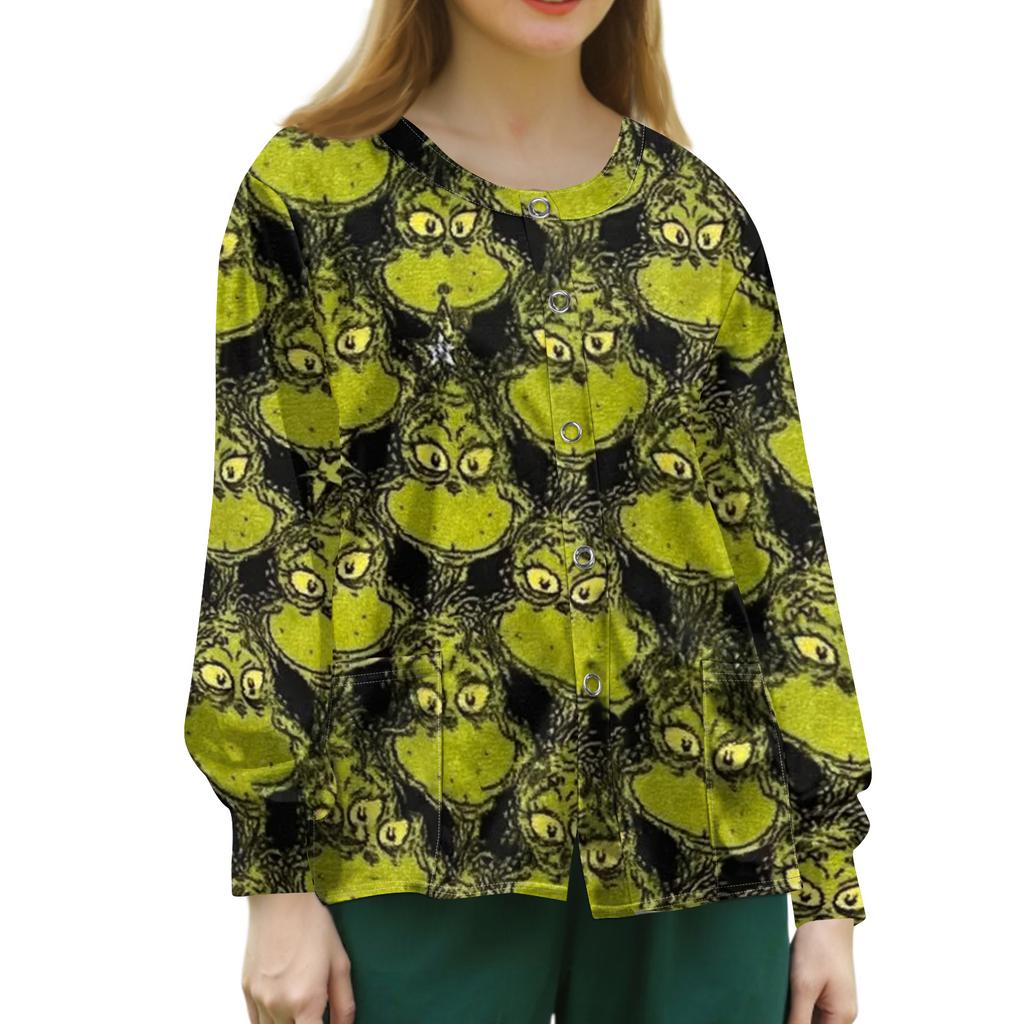 Women's Casual Long Sleeve Single Breasted  Printed Dry-nurse Top