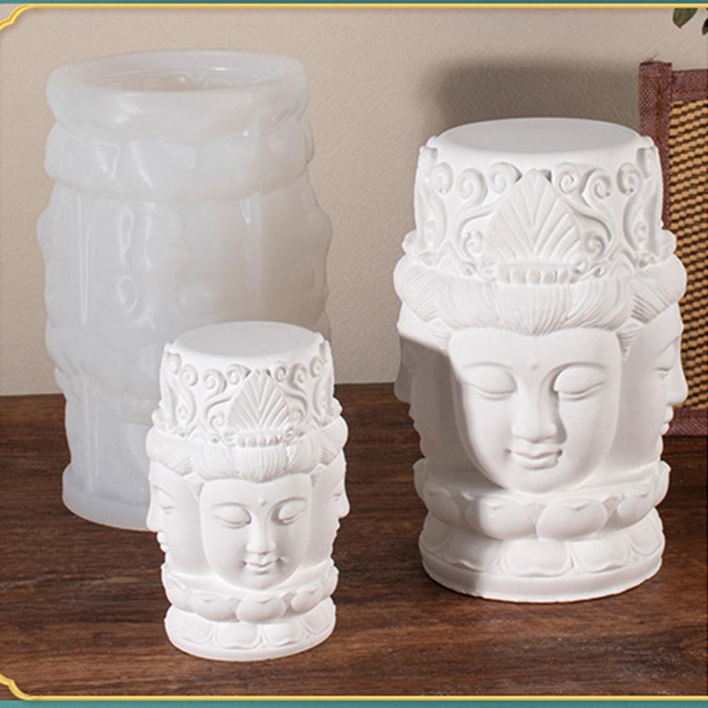 Guanyin Candle Silicone Mould Non-Stick Soap Plaster Craft DIY Home Decorations Resin Molds Tool for Aromatherapy