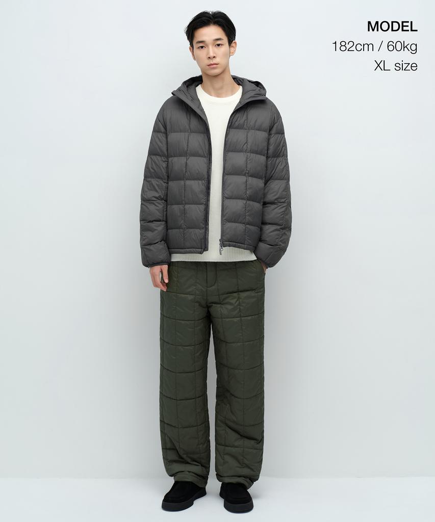 MUSINSA STANDARD Square Quilted Hooded Light Padded Jacket [Grey]