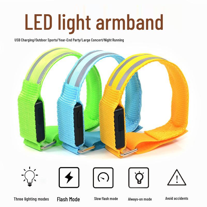 LED Luminous USB Safety Armband for Night Running