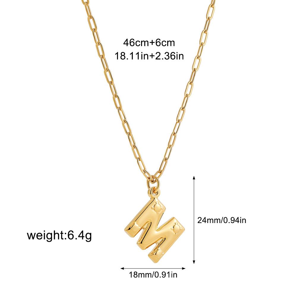 Stainless steel bubble English 26 letter necklace pendant personalized three-dimensional collarbone chain with jewelry