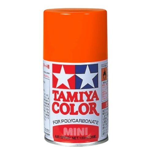 

TAMIYA Polycarbonate Spray PS-24 Fluorescent Orange Model Paint 86024
