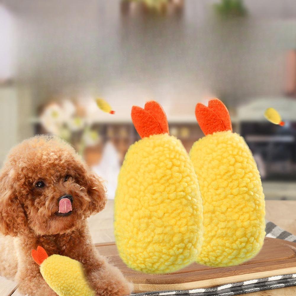 Haustierhund knirscht mit den Zähnen, um Langeweile zu lindern, und bissfestes Fried Chicken Plüsch-Quietschspielzeug Katzen-Teddy-Produkte
