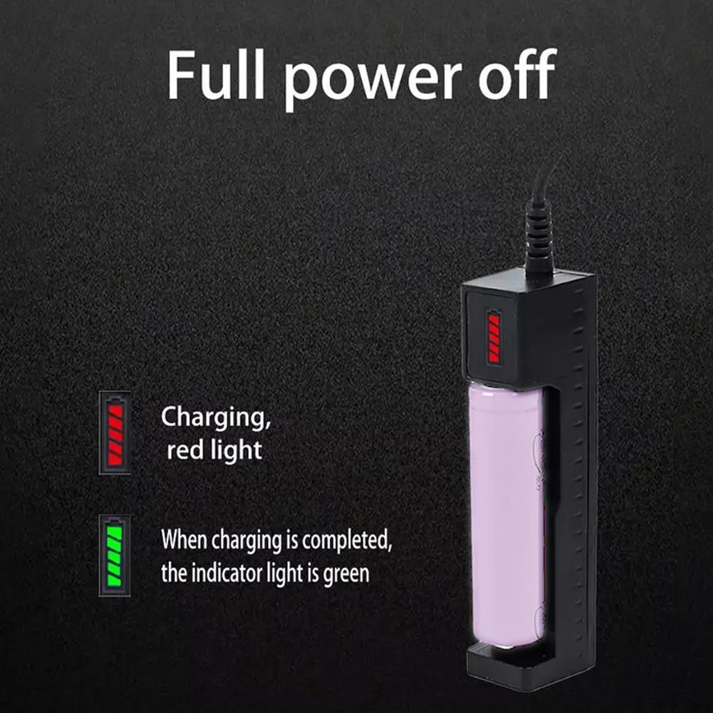Smart Single Slot Charger With Adjustable Electrode Rechargeable Lithium Battery Charger For 16340/16650/14650/18350/18500/18650