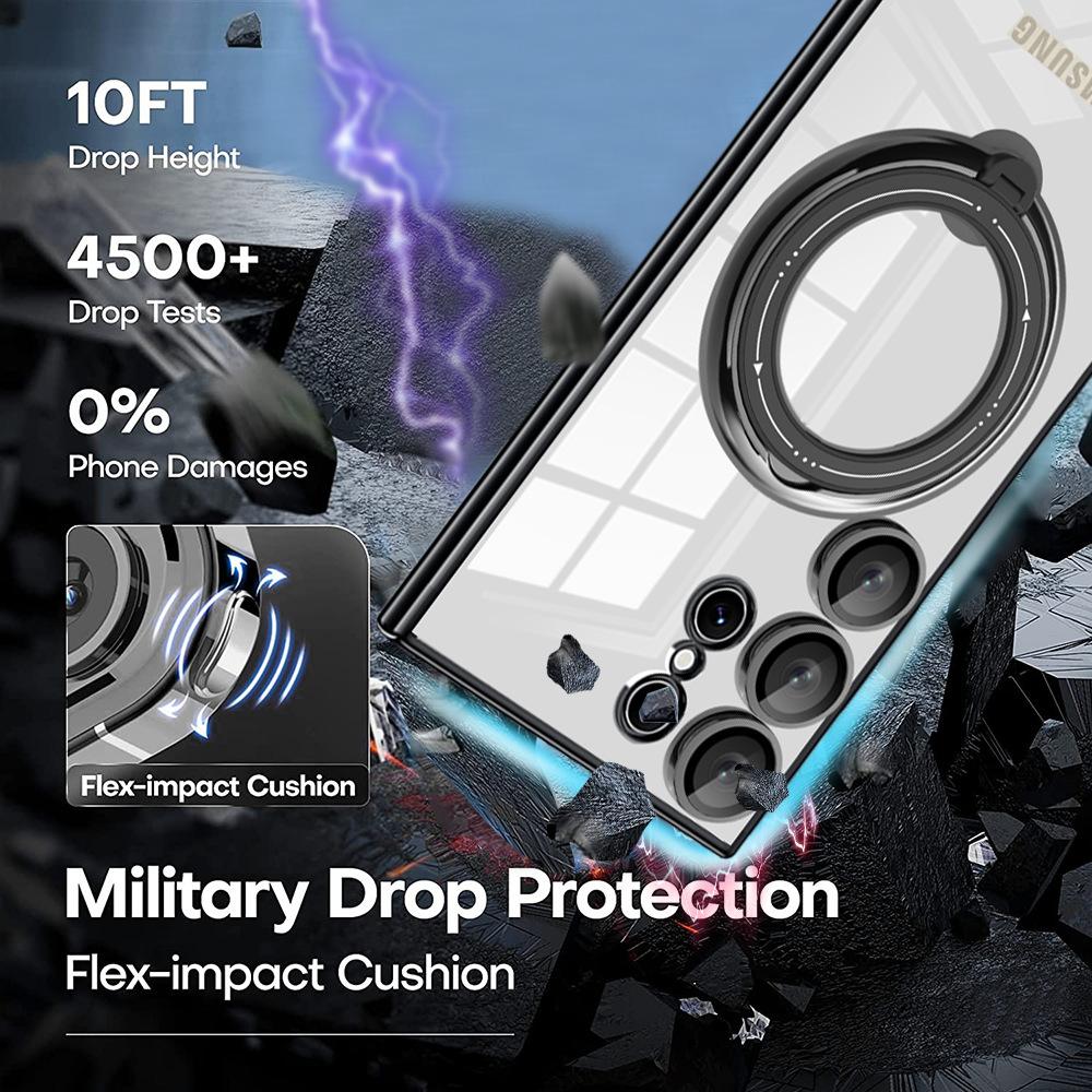 The Bright Shield Rotating Magnetic Stand Is Suitable for The Samsung S24Ultra Phone Case All-inclusive Lens A05S Drop Protection Case
