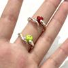 Green And Red Christmas Apple And Snake Couple Double-Sided Wearing Open Ring For Women Daily Accessories Party Jewelry Gift