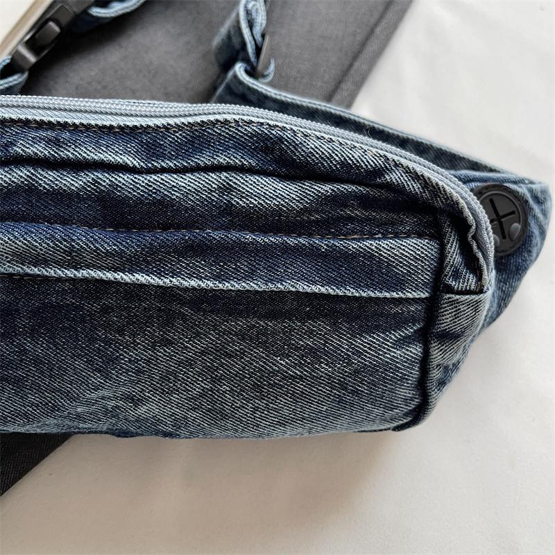 Chest Bag Women's Crossbody Bag Large Capacity Waist Bag Shoulder Bag Denim Mobile Phone Bag