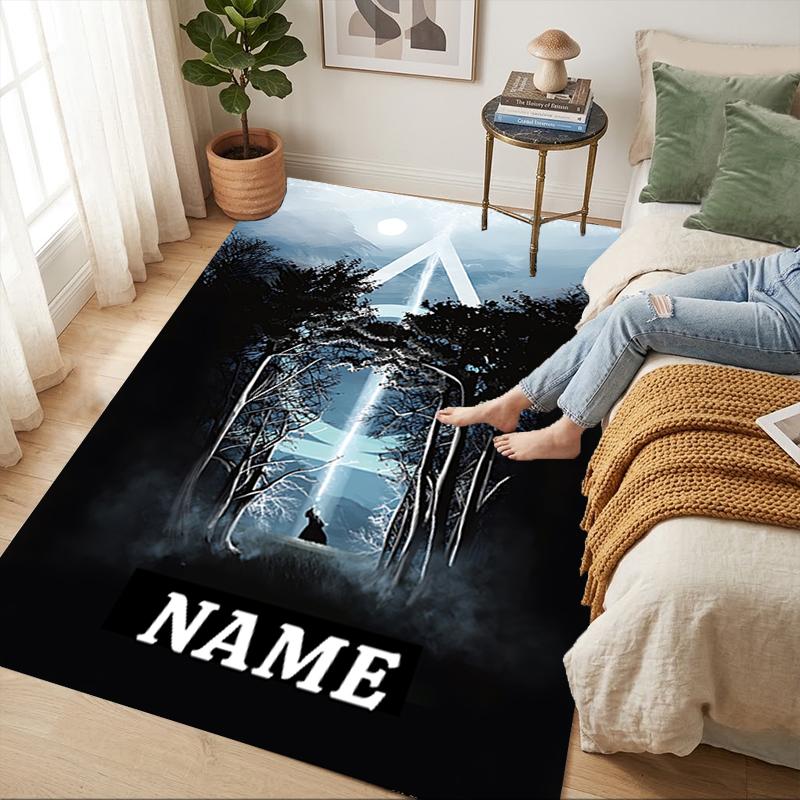 Custom Name Owl Art Living Room Non-Slip Area Rug Soft Carpet for Bedroom Kids Playroom Sofa Office Home Decor Doormat