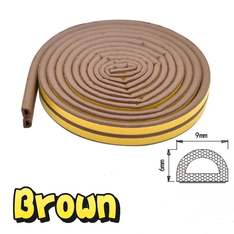 5/10m DType Self Adhesive Window Door Seal Strip Foam Draught Excluder Dustproof Noise Insulation Anti Collision Tape